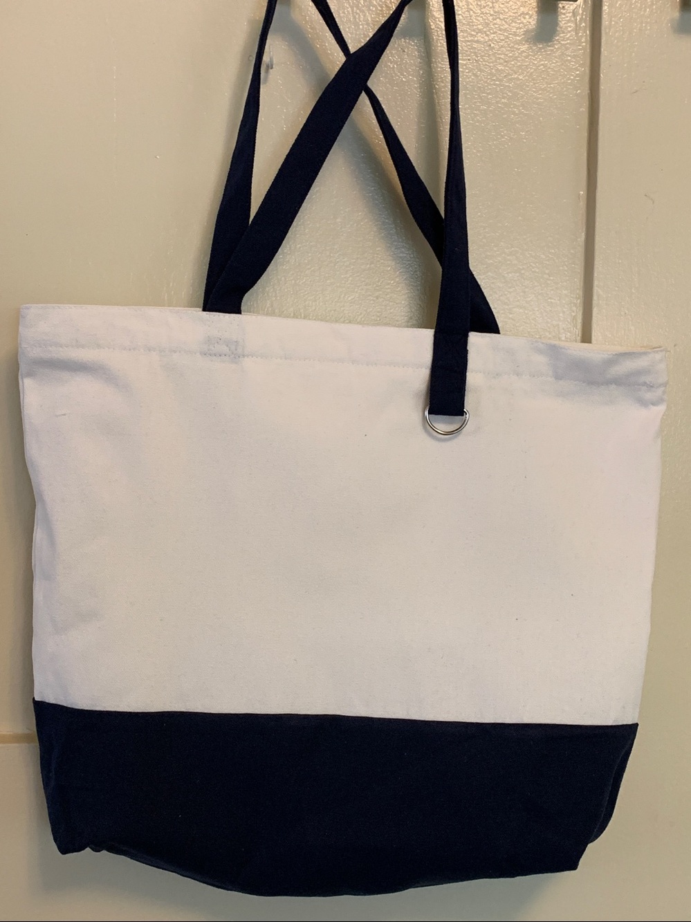 Premium Tote Bag Durable Zippered Closure Flat Bottom Inner Pocket Double Strap